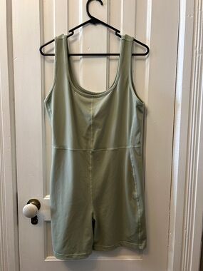 113. Dynamite Sage Green Tank Romper